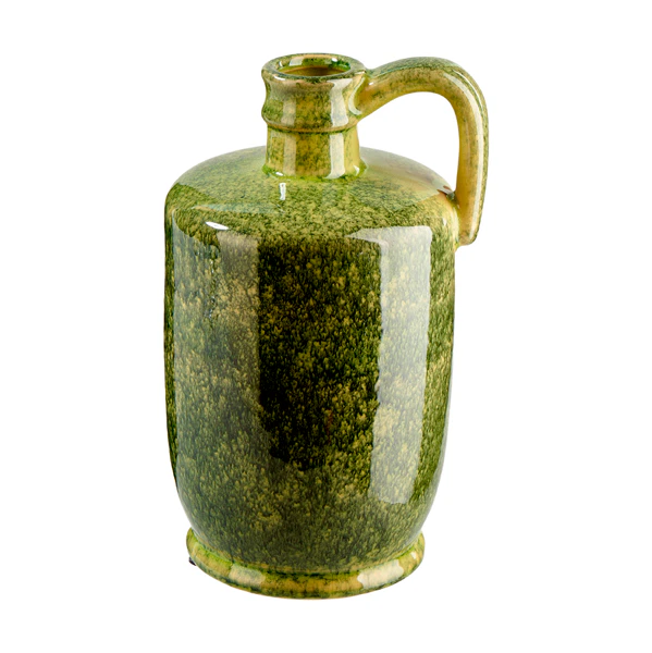 Jarrão de Cerâmica com Alça Verde – 24,50cm