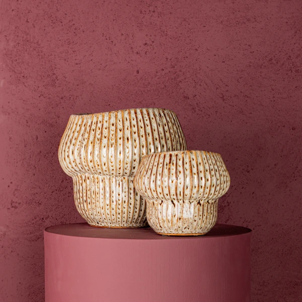 Vaso em Cerâmica Colby Castanho 12cm - Image 2