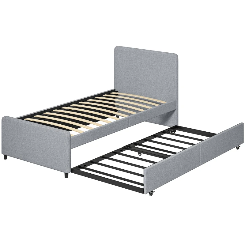 Cama Nido Individual Estofada em Tecido Efeito Linho