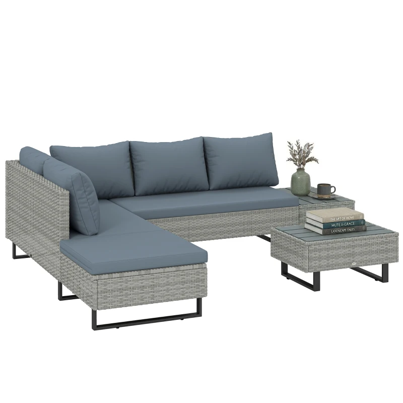 Conjunto de Jardim de 3 Peças com Encosto Ajustável Cinzento