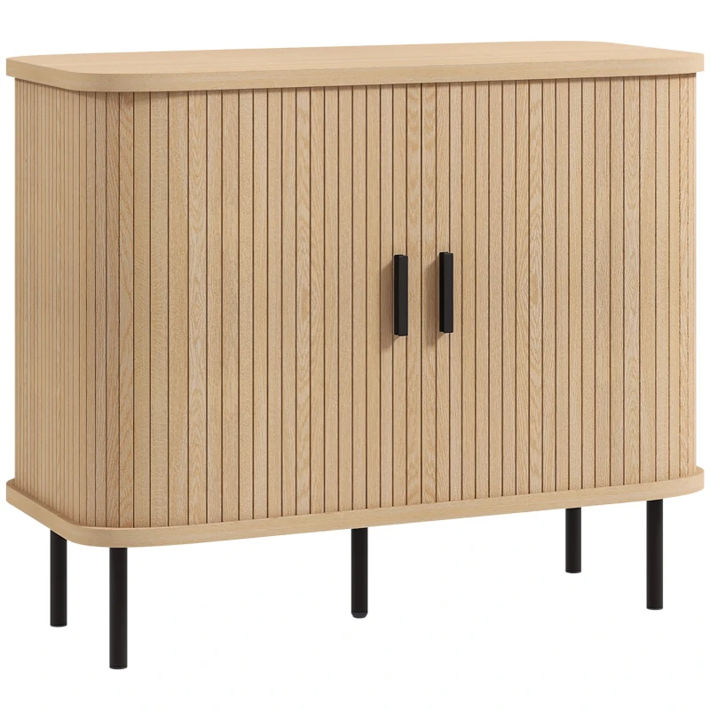 Aparador Vintage em Carvalho com Portas de Correr 90x40x75 cm