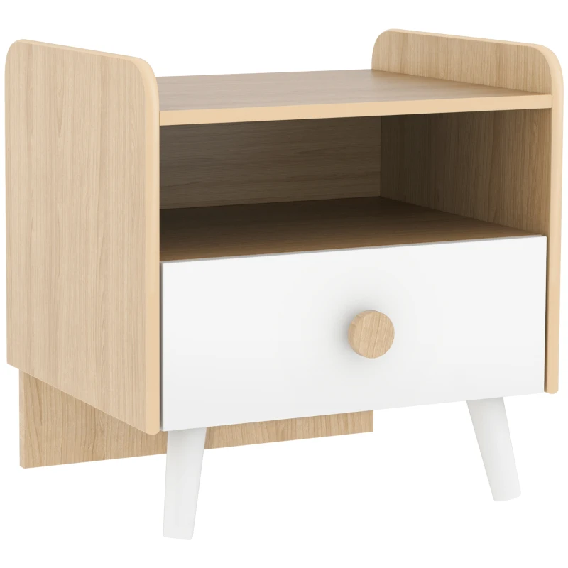 Mesa de Cabeceira Infantil em Madeira/Branco