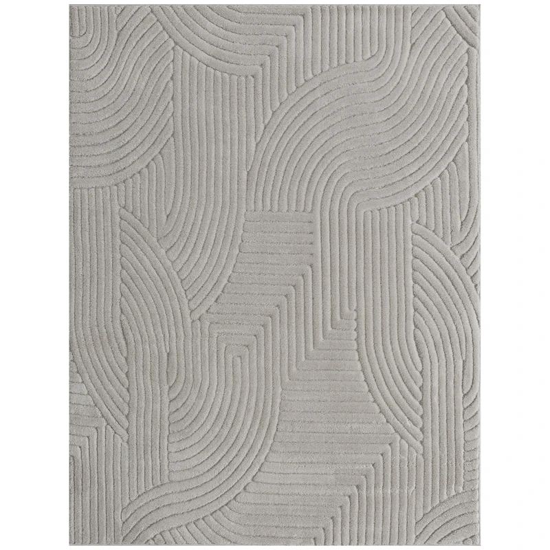 Tapete de Pelo Curto Cinzento 160×230
