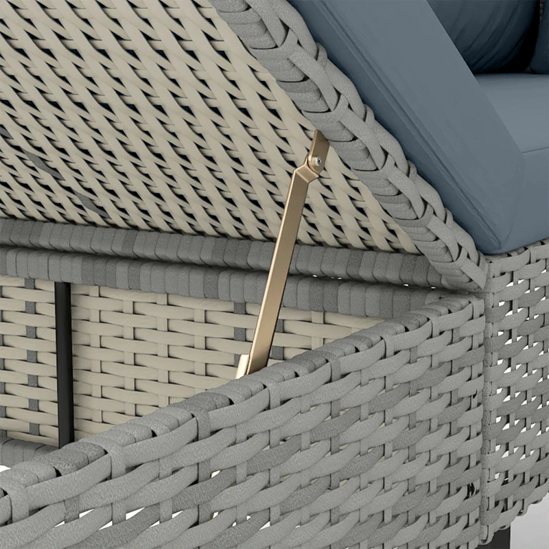 Conjunto de Jardim de 3 Peças com Encosto Ajustável Cinzento - Image 3