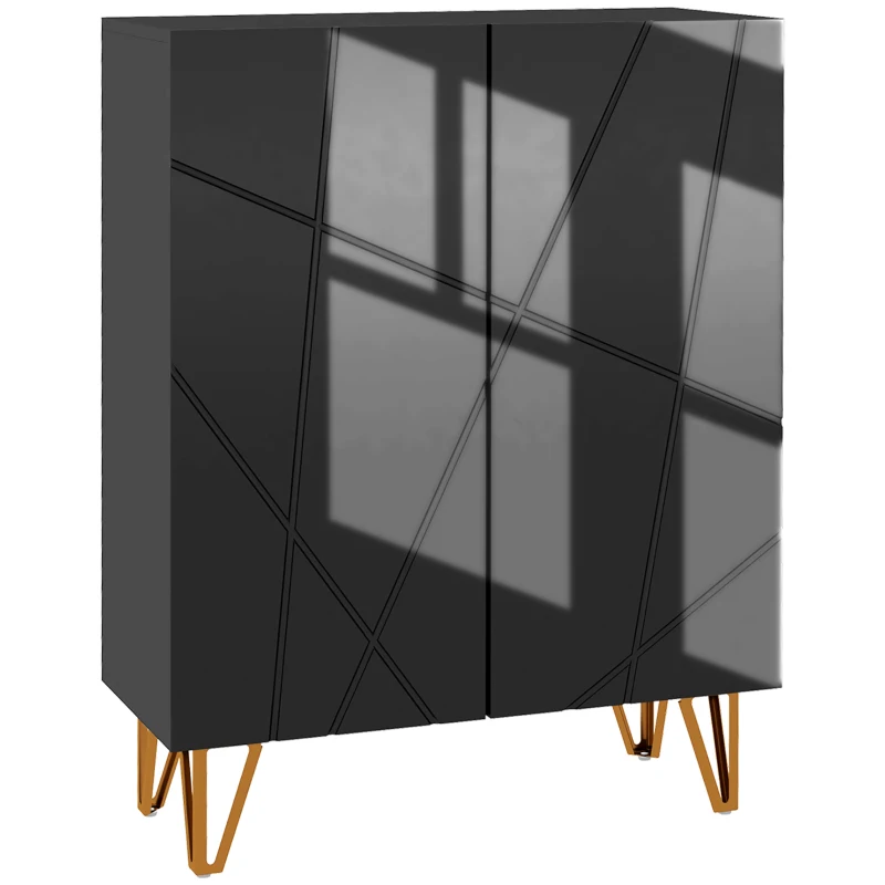 Sapateira/Móvel de Entrada Preta 72×31,5×95 cm
