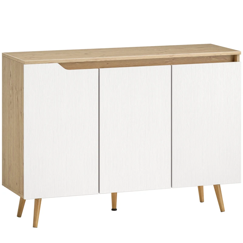 Aparador de Sala Carvalho e Branco 107x35x76,5 cm